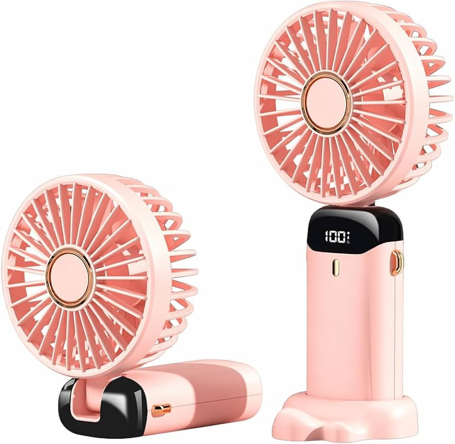 Jsdoin Hand Held Fan,Portable Handheld USB Rechargeable Fans with 5 Speeds,Battery Operated Mini ... | Amazon (UK)