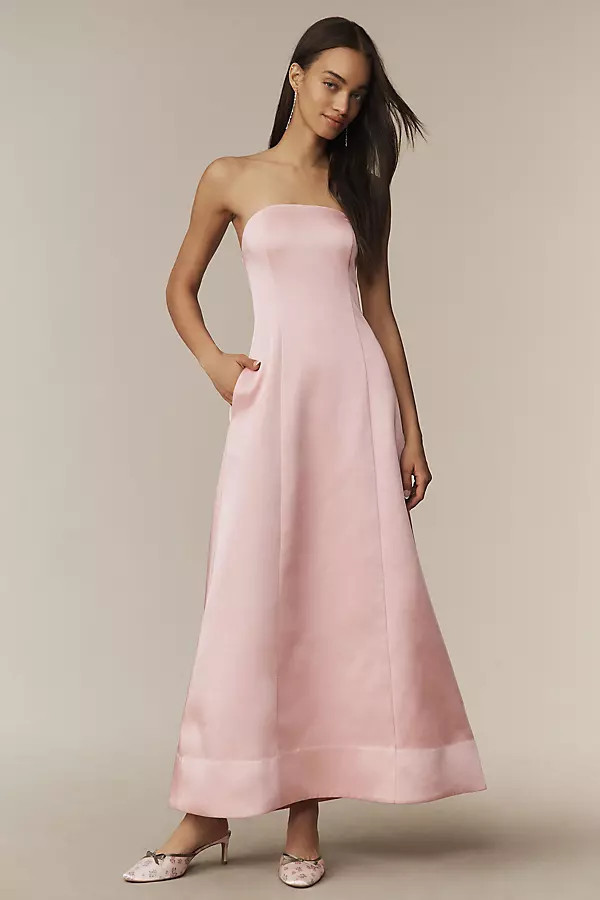 Piper Strapless Fit & Flare Maxi Dress | Anthropologie (US)