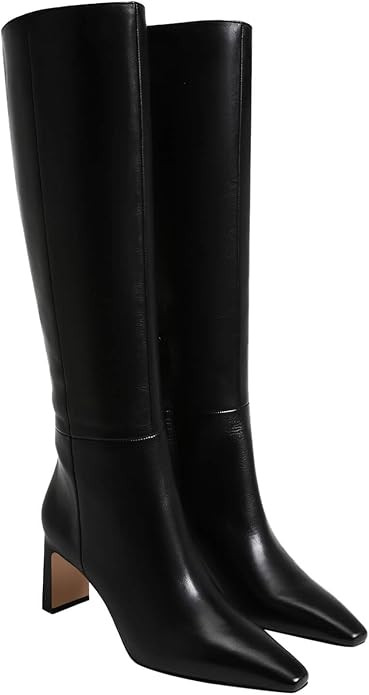 Coutgo Womens Knee High Boots Closed Pointed Toe Chunky Heel Tall Boots Side Zipper Fall Dress Bo... | Amazon (US)