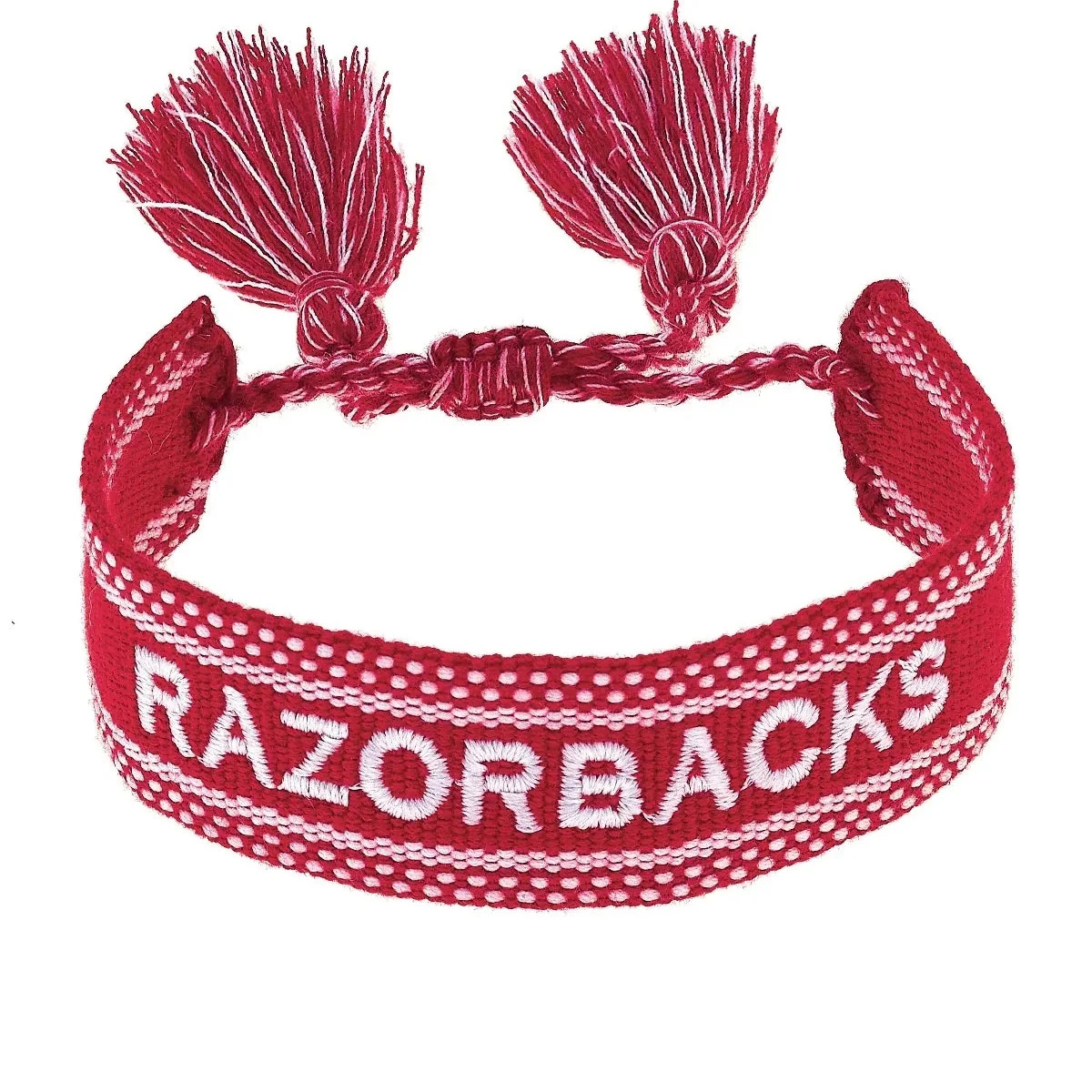 Woven Tassel Bracelet | Arkansas Razorbacks | Stewart Simmons
