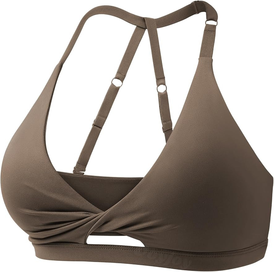 VOYJOY Workout Sports Bras for Women Padded Backless Strappy Fitness Wireless Gym Medium Impact B... | Amazon (US)