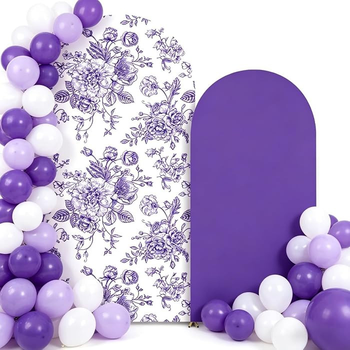 Floral Arch Backdrop Cover Set of 2,Spandex Fitted 7.2FT 6FT Flower Arch Stand Cover Party Stretc... | Amazon (US)