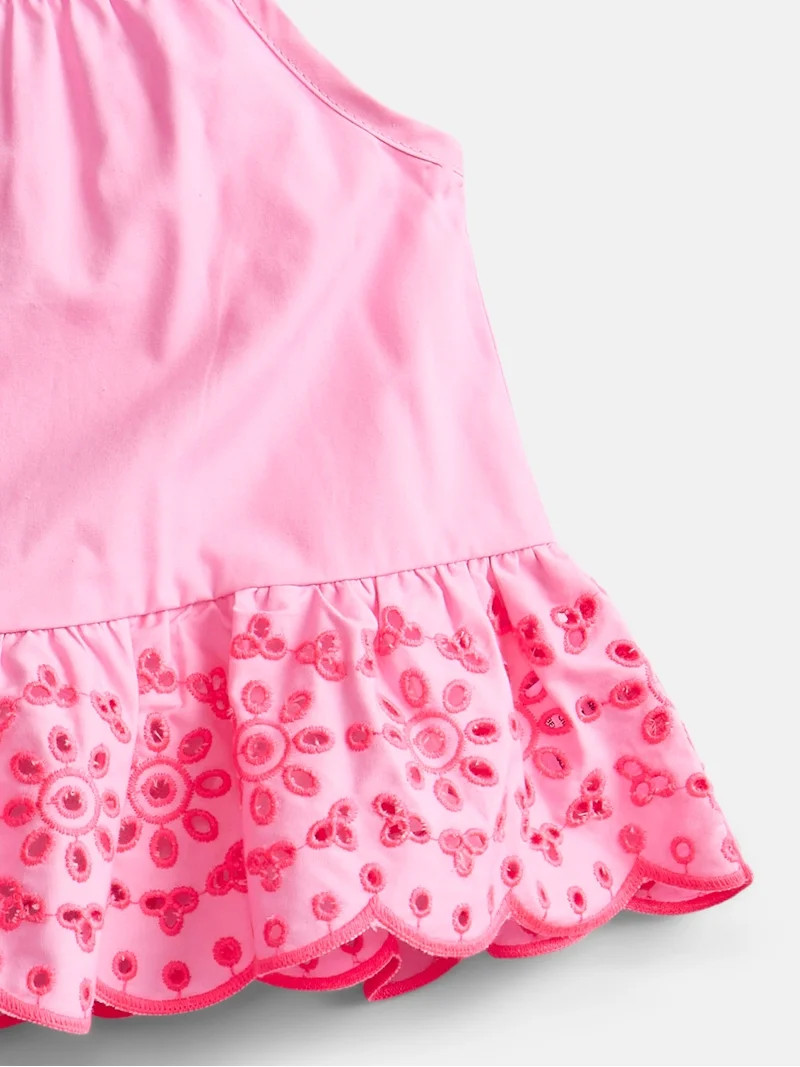 Wonder Nation Toddler Girls Scalloped Tank Top and Matching Shorts Set, 2-Piece, Sizes 12M-5T | Walmart (US)