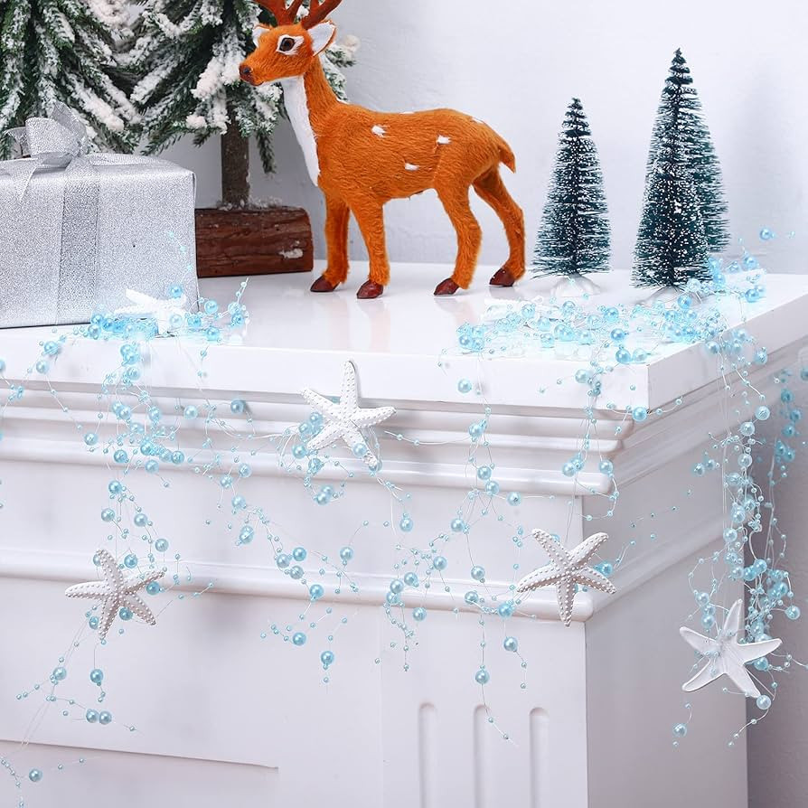 Beaded Starfish Garland Christmas Beaded Garland with Starfish Coastal Beach Garland Decor Decora... | Amazon (US)