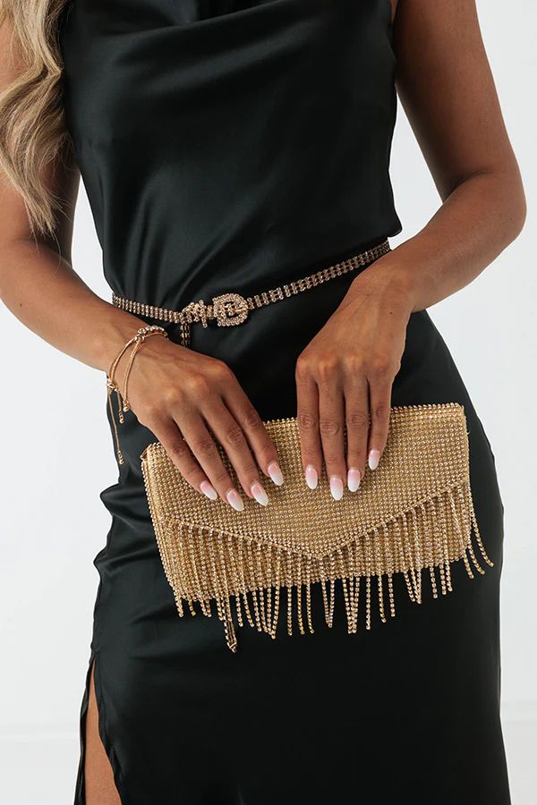 VIP Party Rhinestone Clutch In Gold | Impressions Online Boutique