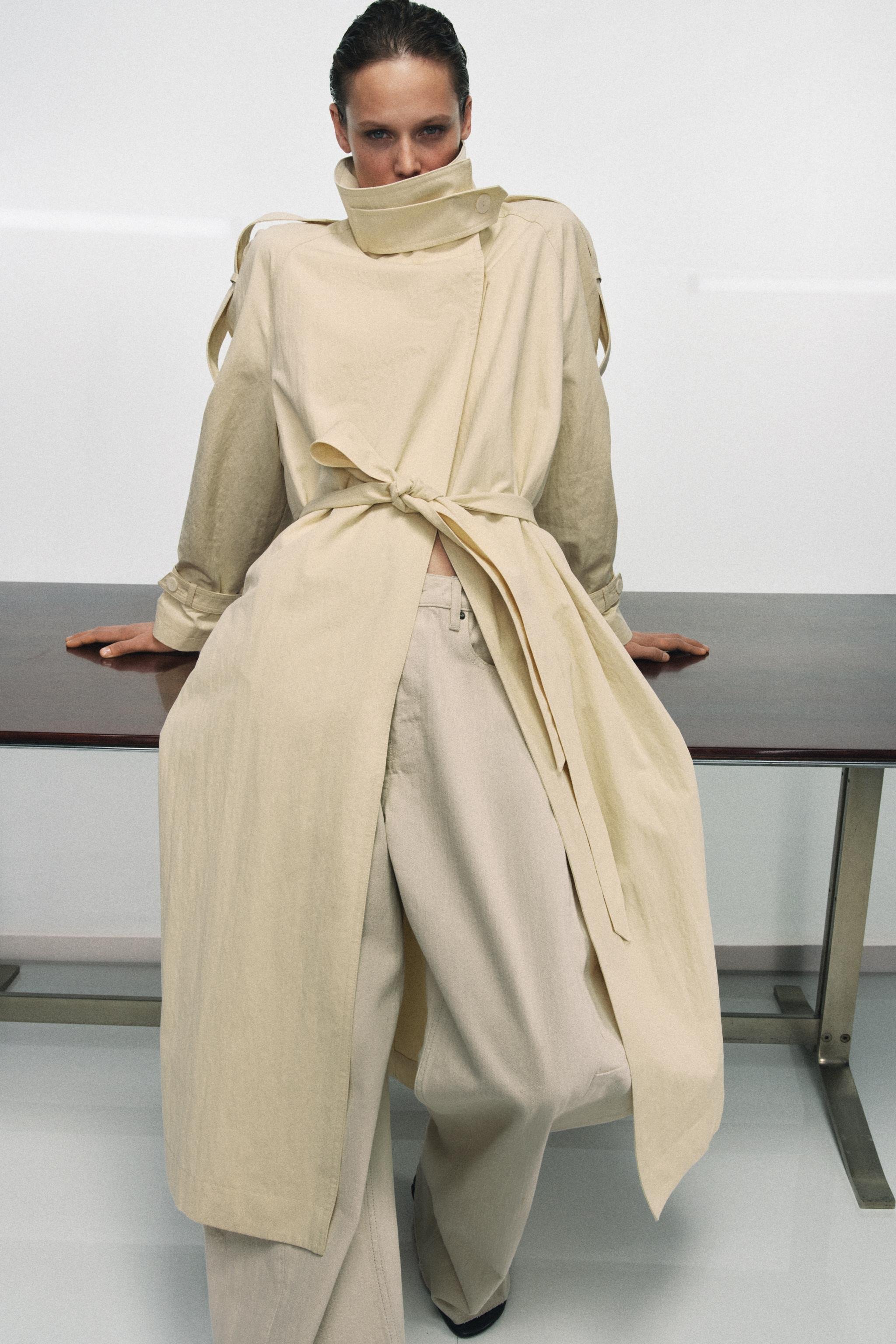 ZW COLLECTION HIGH-NECK TRENCH COAT | Zara US