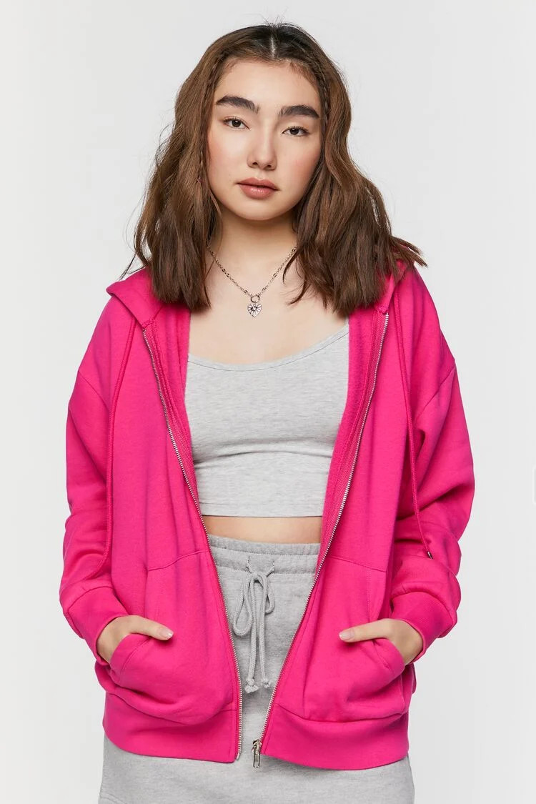Fleece Zip-Up Hoodie | Forever 21 (US)