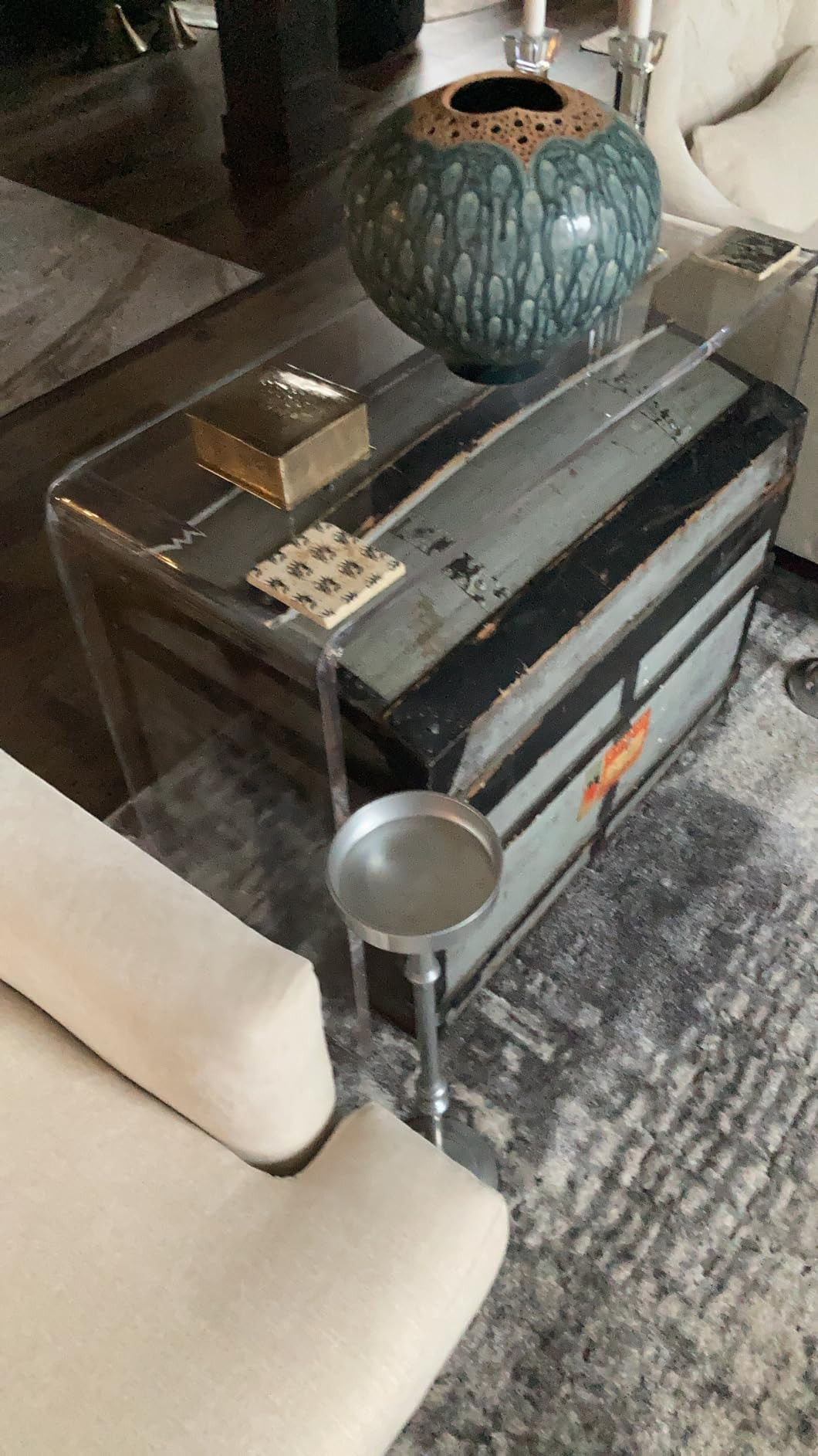 VEVOR Acrylic Console Table, Clear Acrylic End Table, Transparent Acrylic Side Table 38.2x15x29.3... | Amazon (US)