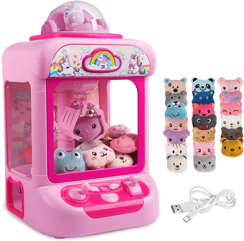 Claw Machine for Kids,Unicorn Mini Vending Machines Candy Grabber Prize Dispenser Pink Toys for G... | Amazon (US)