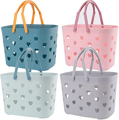 Peohud 4 Pack Portable Shower Caddy Basket, Plastic Storage Basket with Handle, Caddy Organizer Bin  | Amazon (US)