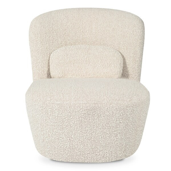 Poly and Bark Elia Swivel Chair in Crema White Crema White Boucle | Bed Bath & Beyond