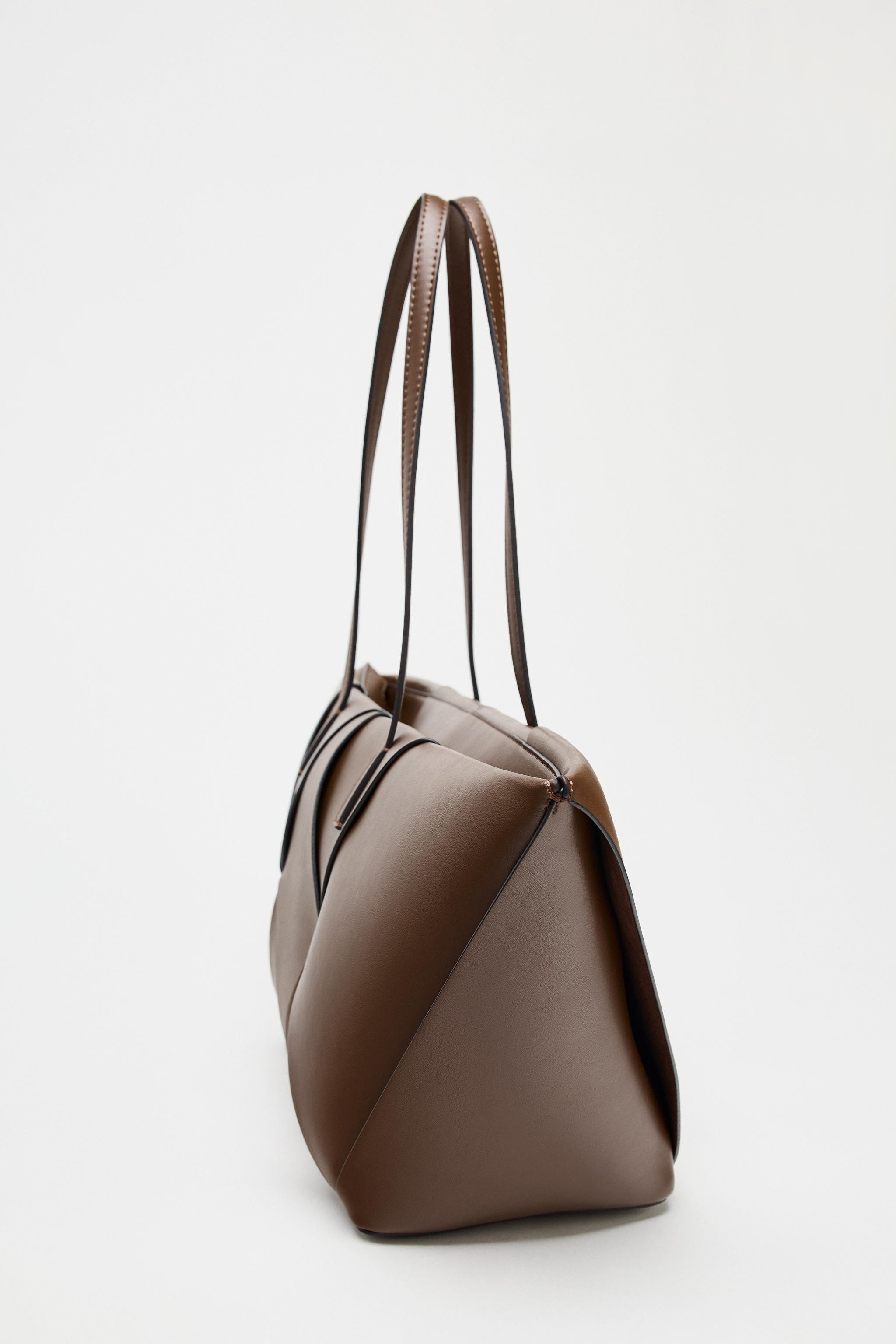 WOVEN ELONGATED TOTE BAG | Zara UK