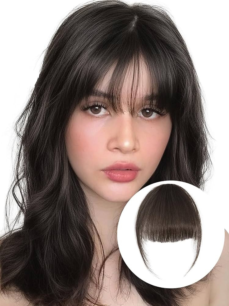 Clip in Bangs 100% Real Human Hair fake bangs clip in hair extensions clip on bangs for women Wis... | Amazon (US)