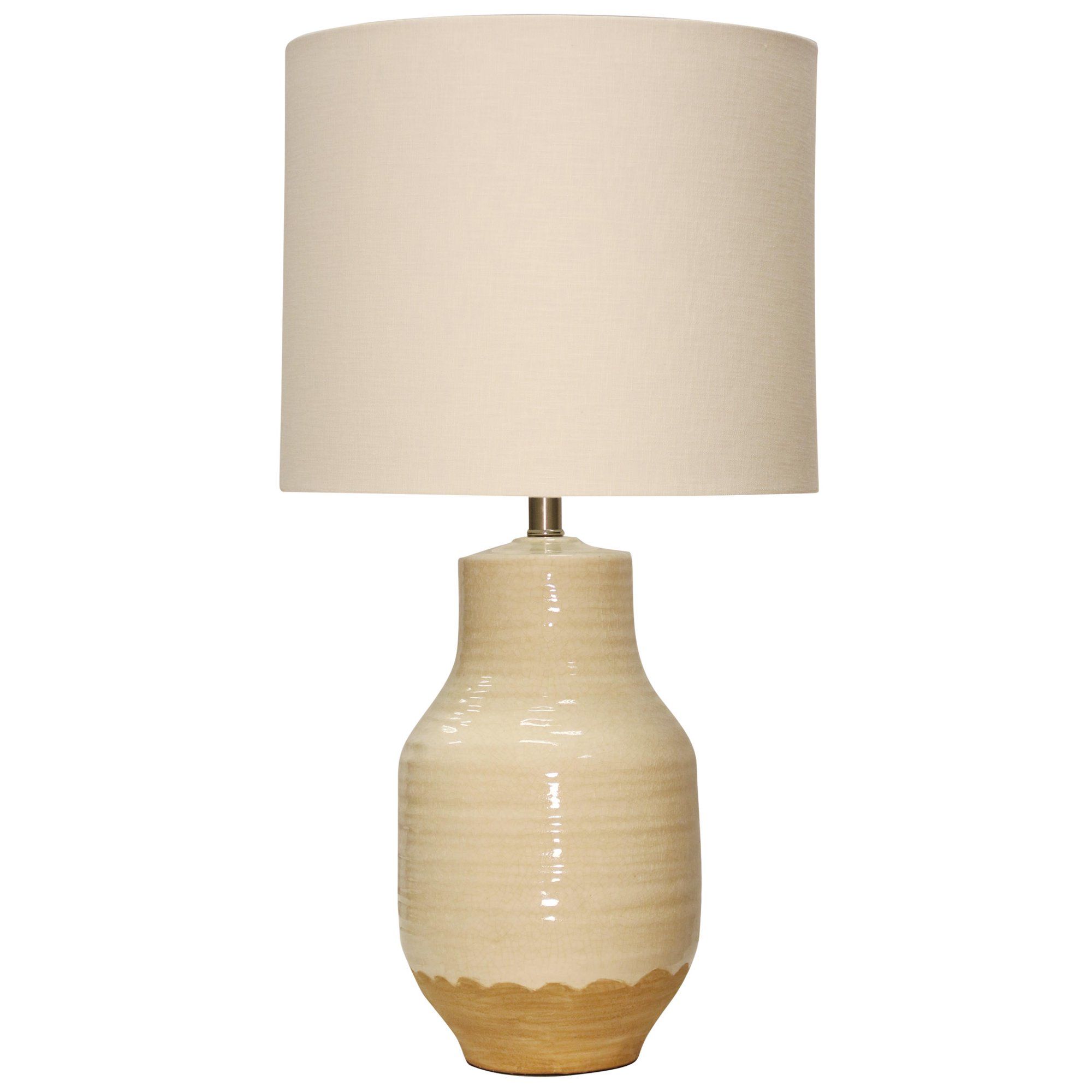 Prova Ceramic Table Lamp - Beige Finish - White Hardback Fabric Shade - Walmart.com | Walmart (US)
