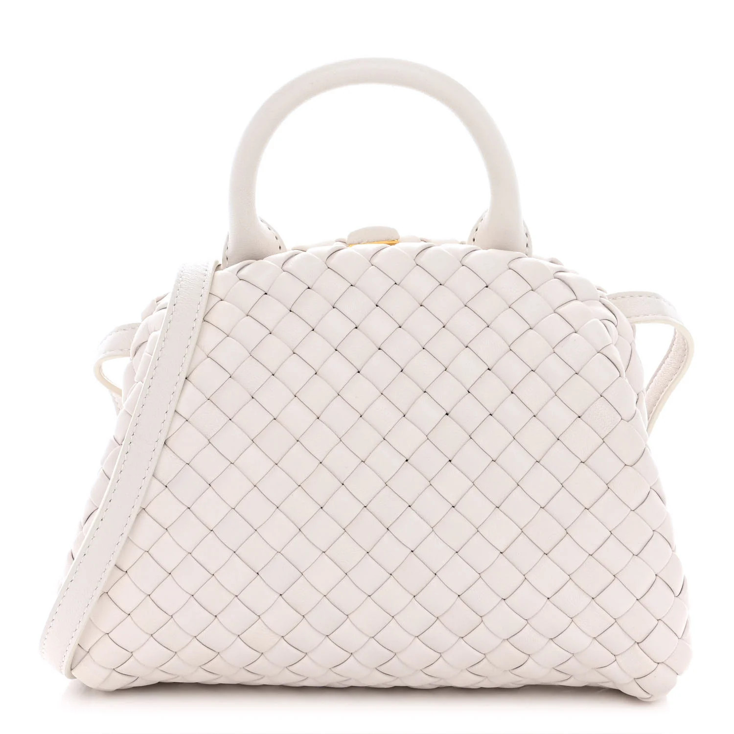 Bottega Veneta Nappa Intrecciato Mini Top Handle Shoulder Bag Chalk | FASHIONPHILE (US)