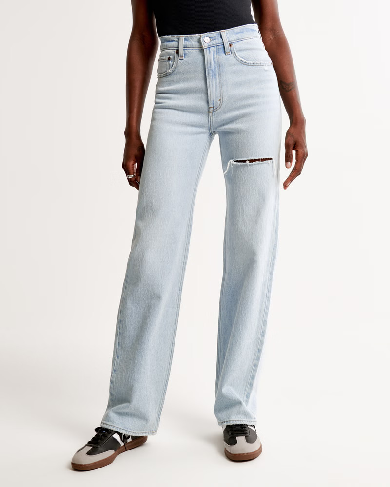 Women's High Rise 90s Relaxed Jean | Women's Clearance | Abercrombie.com | Abercrombie & Fitch (US)