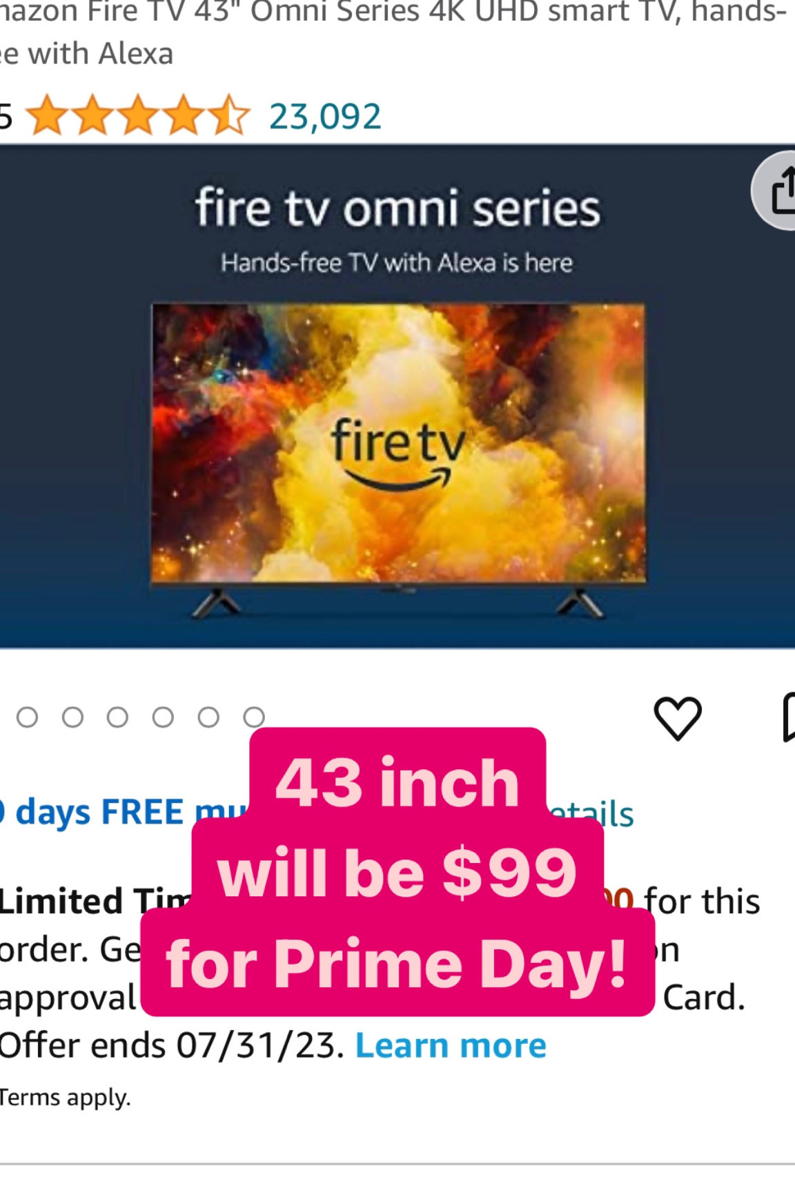 Amazon prime day 2023. The 43 inch tv will be $99. You need to go click request invitation for this deal. 

#LTKhome #LTKsalealert