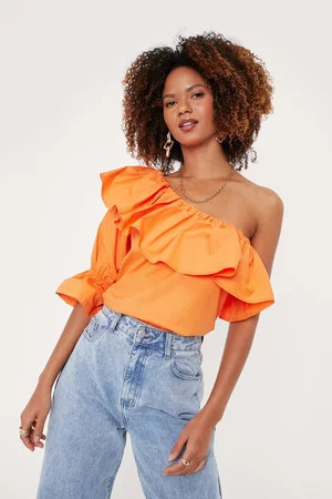 Ruffle Detail One Shoulder Blouse | Nasty Gal (US)