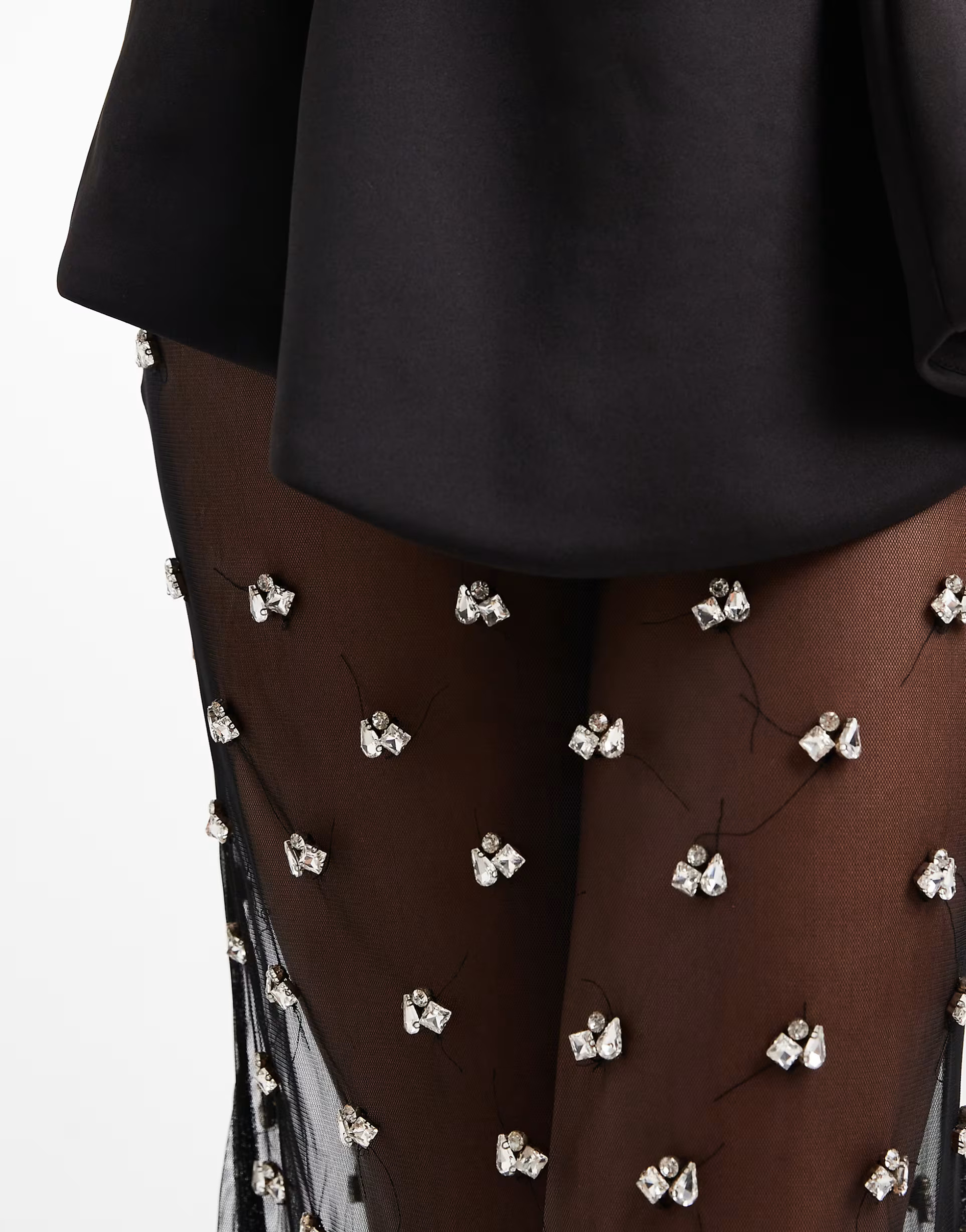 ASOS DESIGN premium moulded  dress with embellished maxi skirt in black in scuba-style fabric | A... | ASOS (Global)