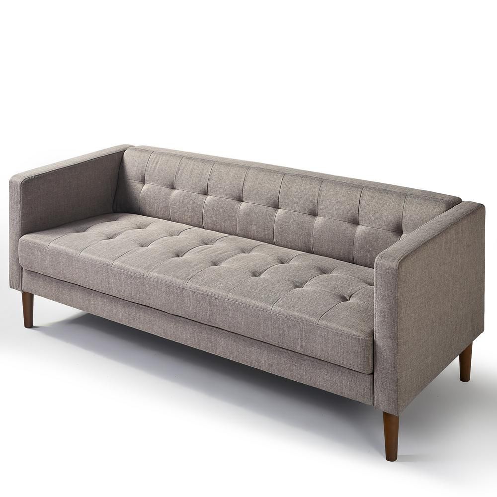 Zinus Pascal 29.9 in. Oatmeal Polyester 3-Seat Sofa Couch | The Home Depot