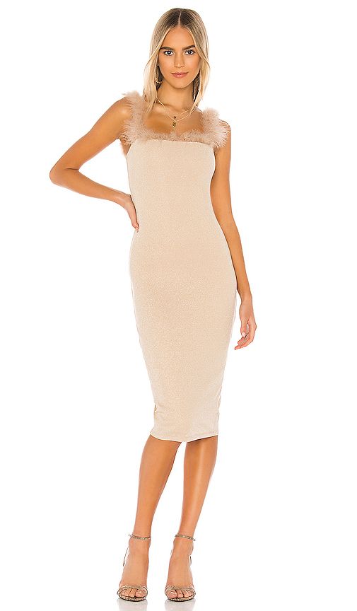 Lovers + Friends Courtney Midi Dress in Cream. - size XXS (also in L,XL) | Revolve Clothing (Global)