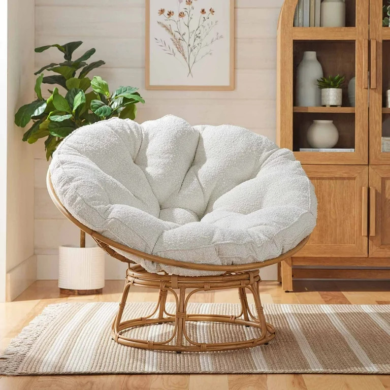 Better Homes & Gardens Papasan Chair, Cream Boucle | Walmart (US)