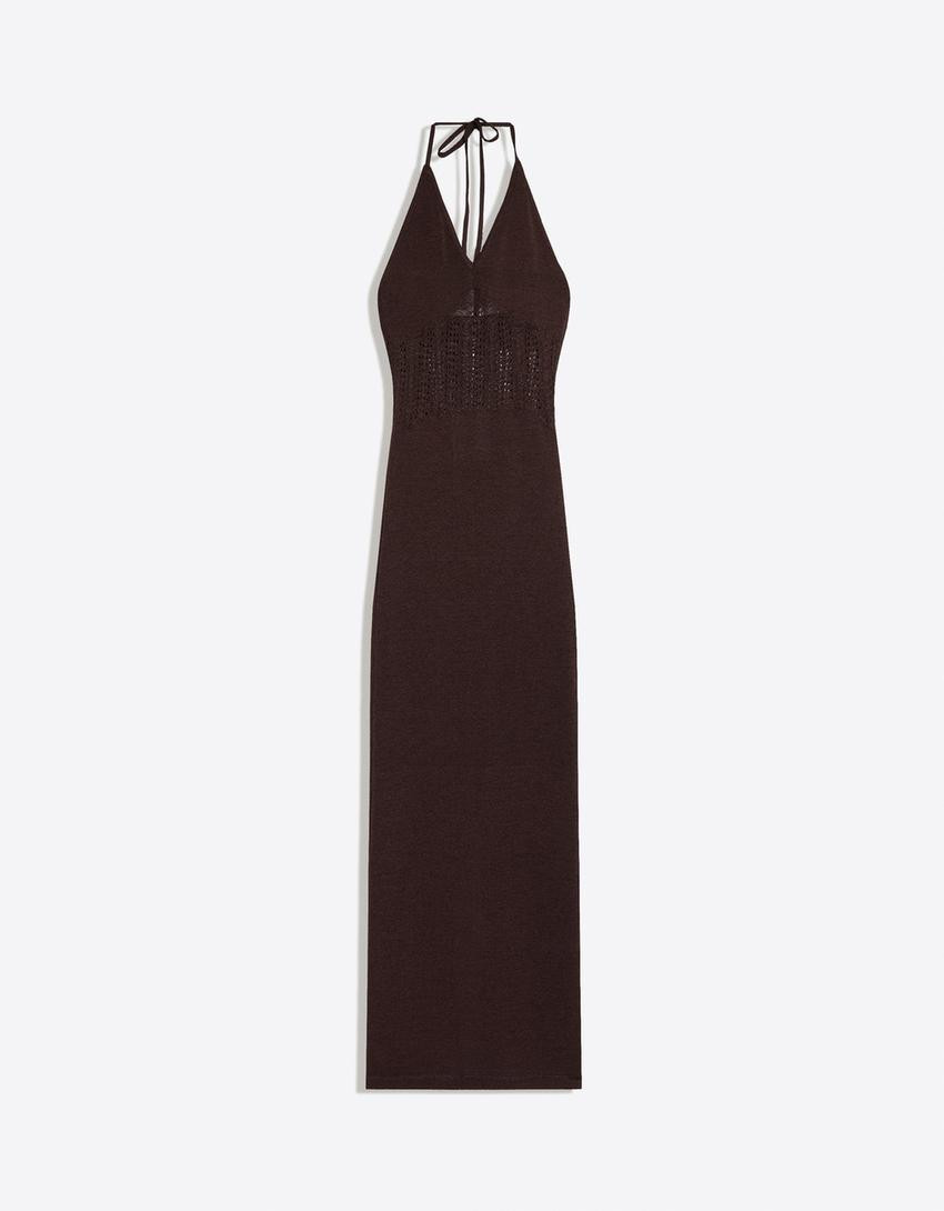 Halter midi dress - Women | Bershka UK