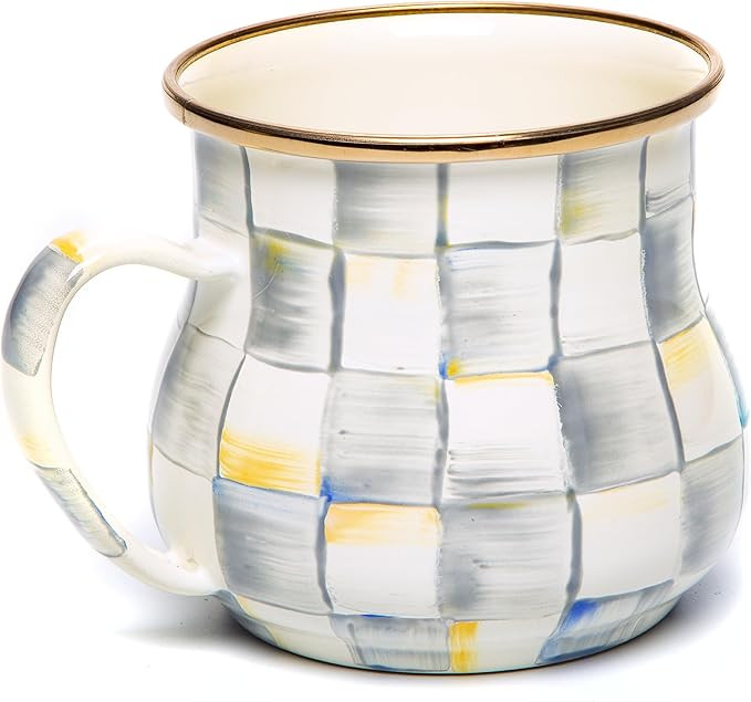 MACKENZIE-CHILDS Enamel Mug, Cute Enamelware Coffee and Tea Mug, Unique Drinkware, 16 Ounces, Gra... | Amazon (US)