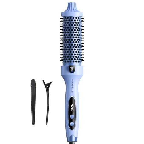 Wavytalk Blowout Boost Thermal Brush, 1.5 inch Heated Round Brush for Blowout Look, Negative Ion Technology, Ceramic Tourmaline, 5 Temperature Settings, Dual Voltage, Blue | Amazon (US)
