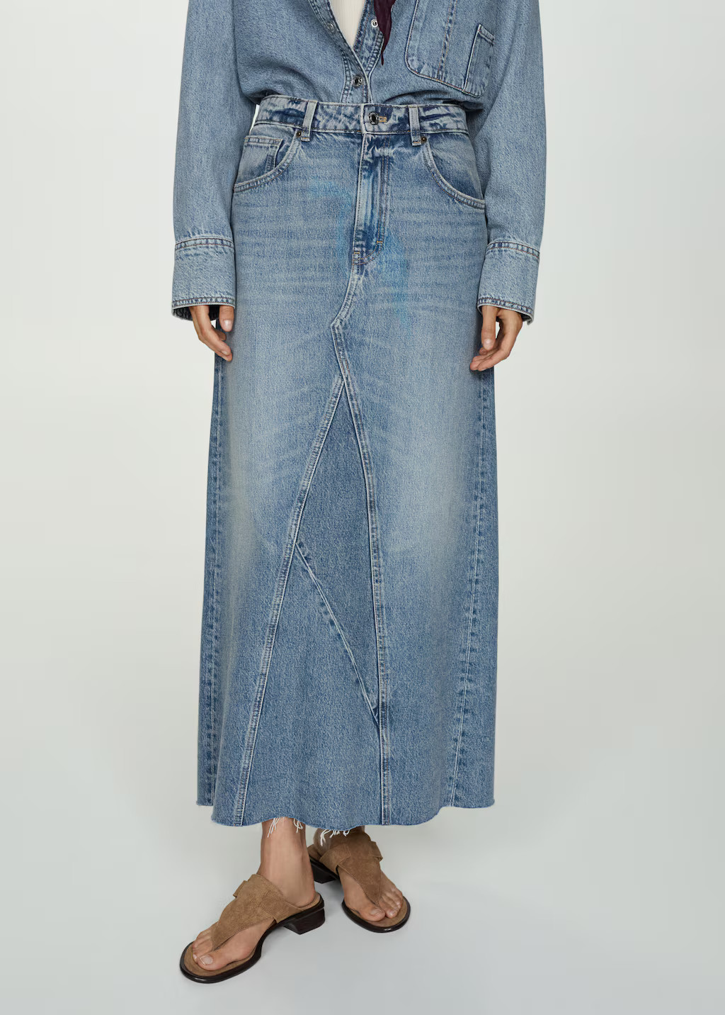 Slit denim skirt - Women | MANGO USA | Mango (US/MX/AU)