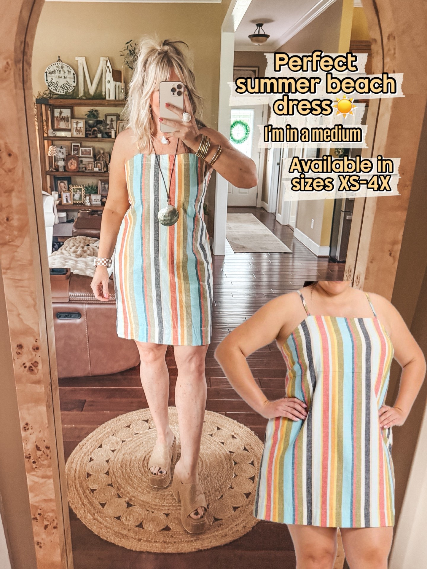 Love this striped cotton linen dress 
I’m in a medium
@Target