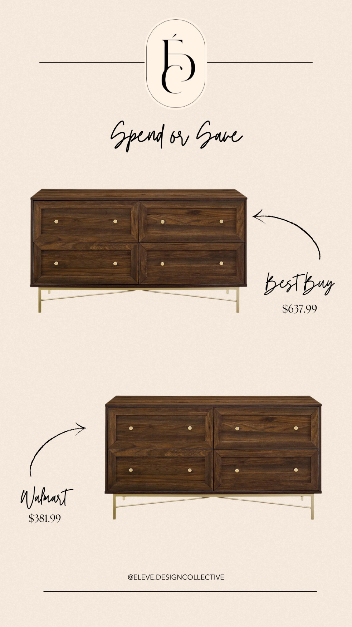 Always compare prices  Same dresser but a huge price difference! 

#dresser #spendorsave #bestbuy #walmart #ltkhome 

#LTKSaleAlert #LTKStyleTip #LTKHome