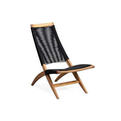 Patio Sense  Wood Frame Stationary Chaise Lounge Chair(s) with Black Strap Seat | Lowe's