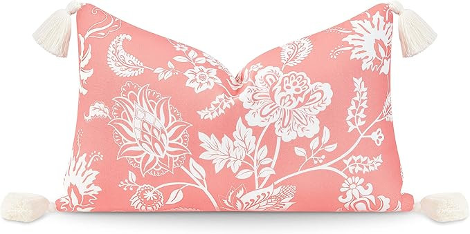 Hofdeco Premium Coastal Patio Indoor Outdoor Lumbar Pillow Cover Only, 12"x20" Water Resistant fo... | Amazon (US)