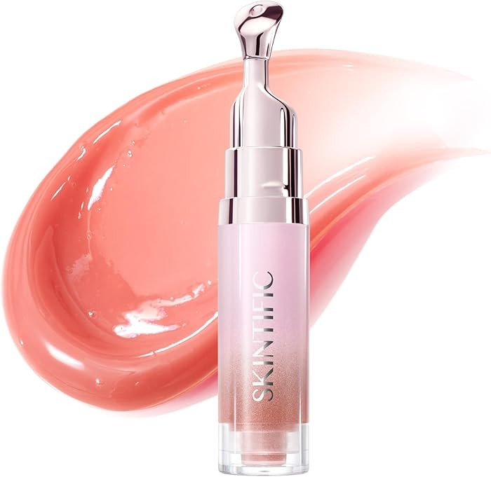 SKINTIFIC Peptide Brightening Lip Serum, Hydrating & Plumping Tinted Lip Gloss, Moisturizing Lip ... | Amazon (US)