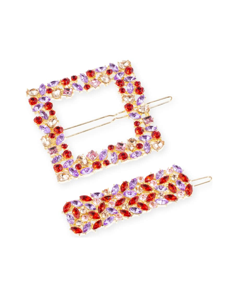 L. Erickson Crystal Mix Shape Boule Barrettes, Set of 2 | Neiman Marcus