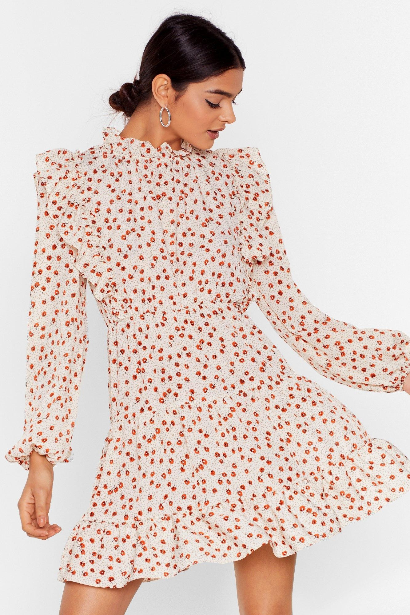Womens Steal the Grow Floral Mini Dress - Cream | NastyGal (US & CA)