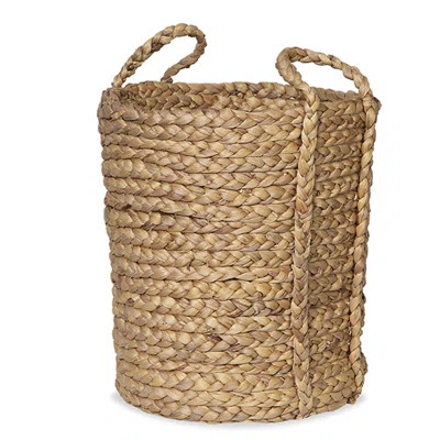 Braided Hyacinth Wicker/Rattan Basket Highland Dunes Size: 17" H x 16" W x 16" D | Wayfair North America