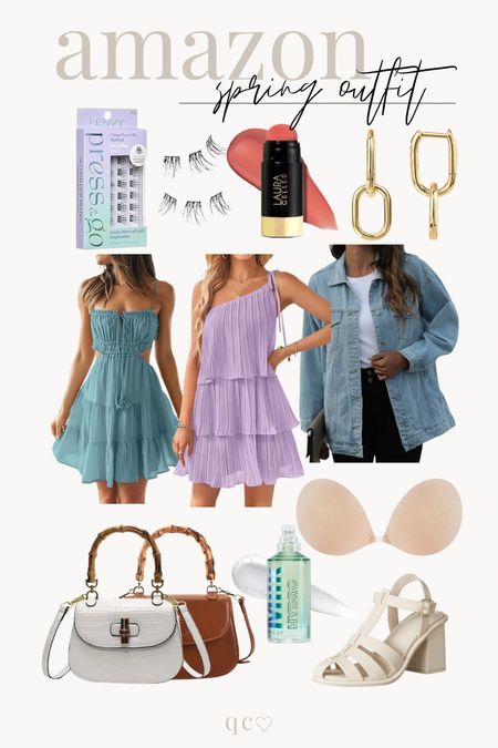 Amazon ideas for a spring outfit // midsize, mid size, size 12, spring colors, styled outfit, white accent, gold accessories, denim jacket

#LTKstyletip #LTKbeauty #LTKmidsize