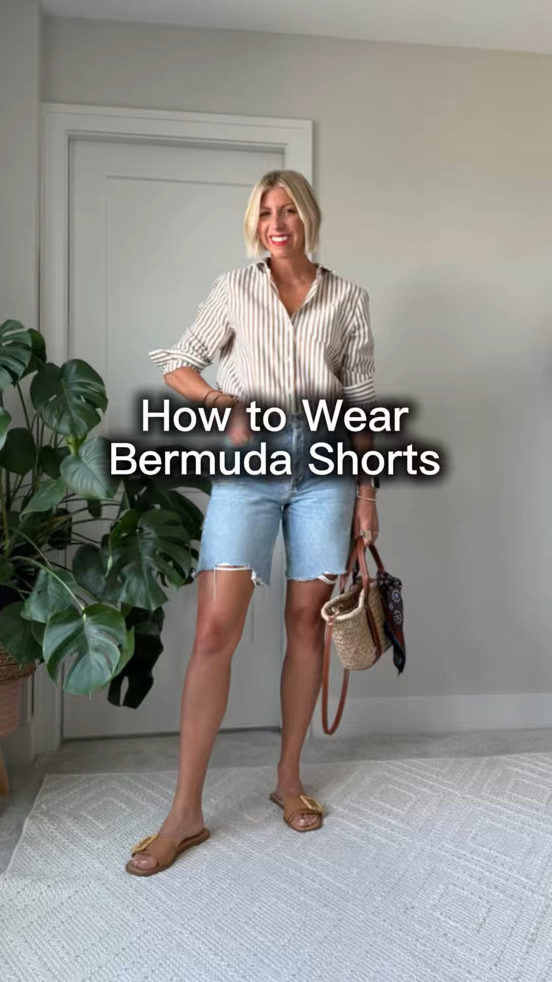 Styling Bermuda denim shorts!

#LTKootd #LTKgrwm #LTKOver40