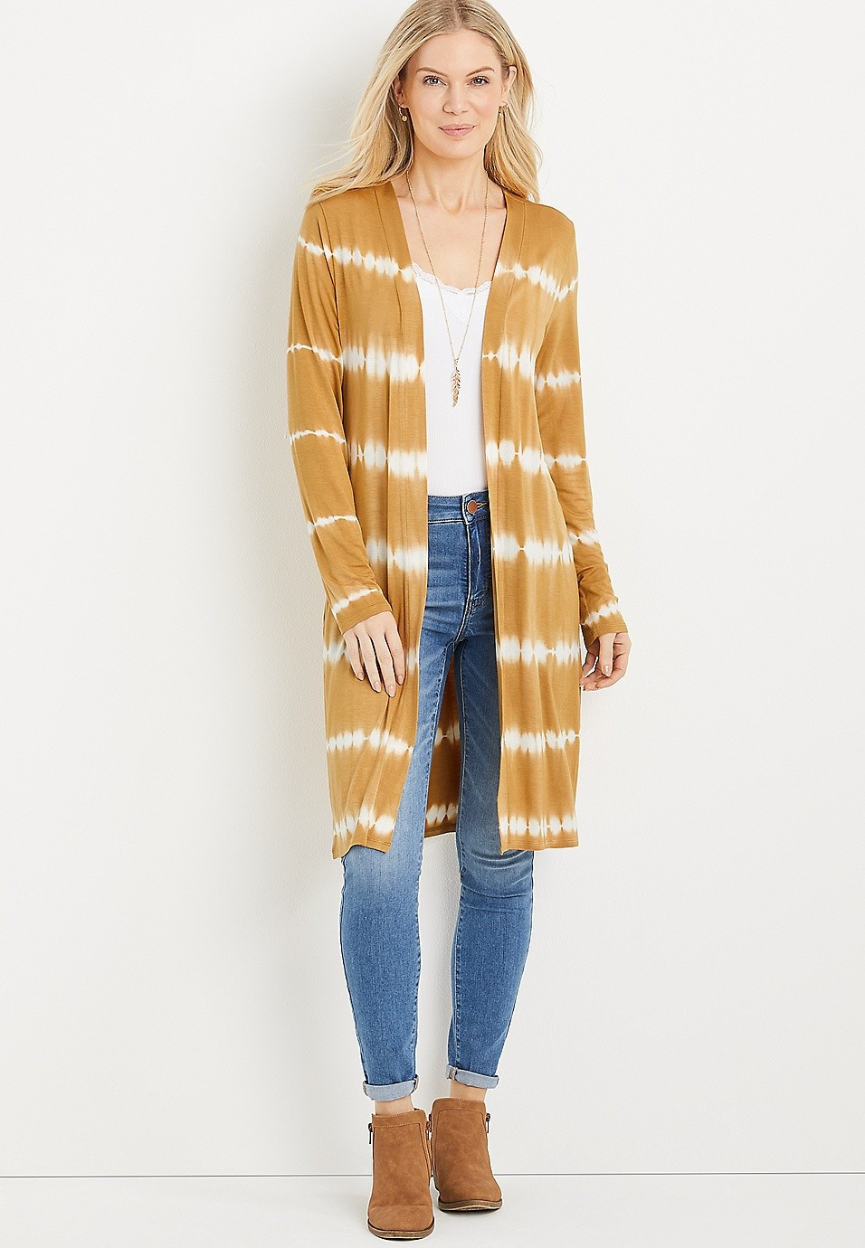 Gold Tie Dye Duster Cardigan | Maurices