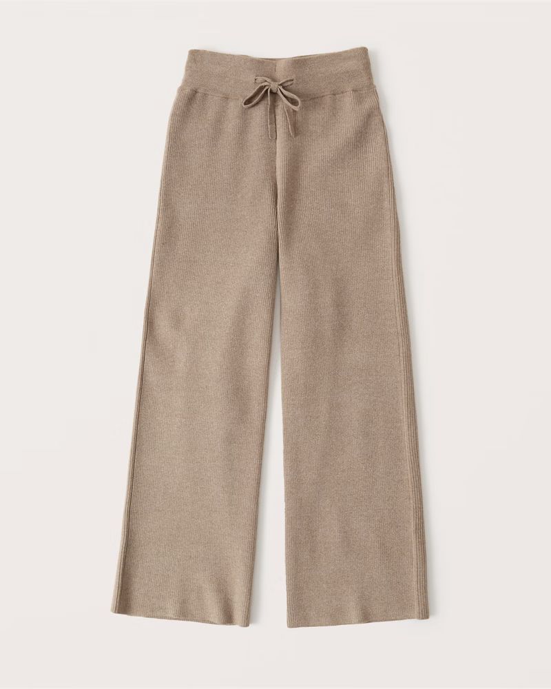 Cropped Wide Leg Sweater Pants | Abercrombie & Fitch (US)