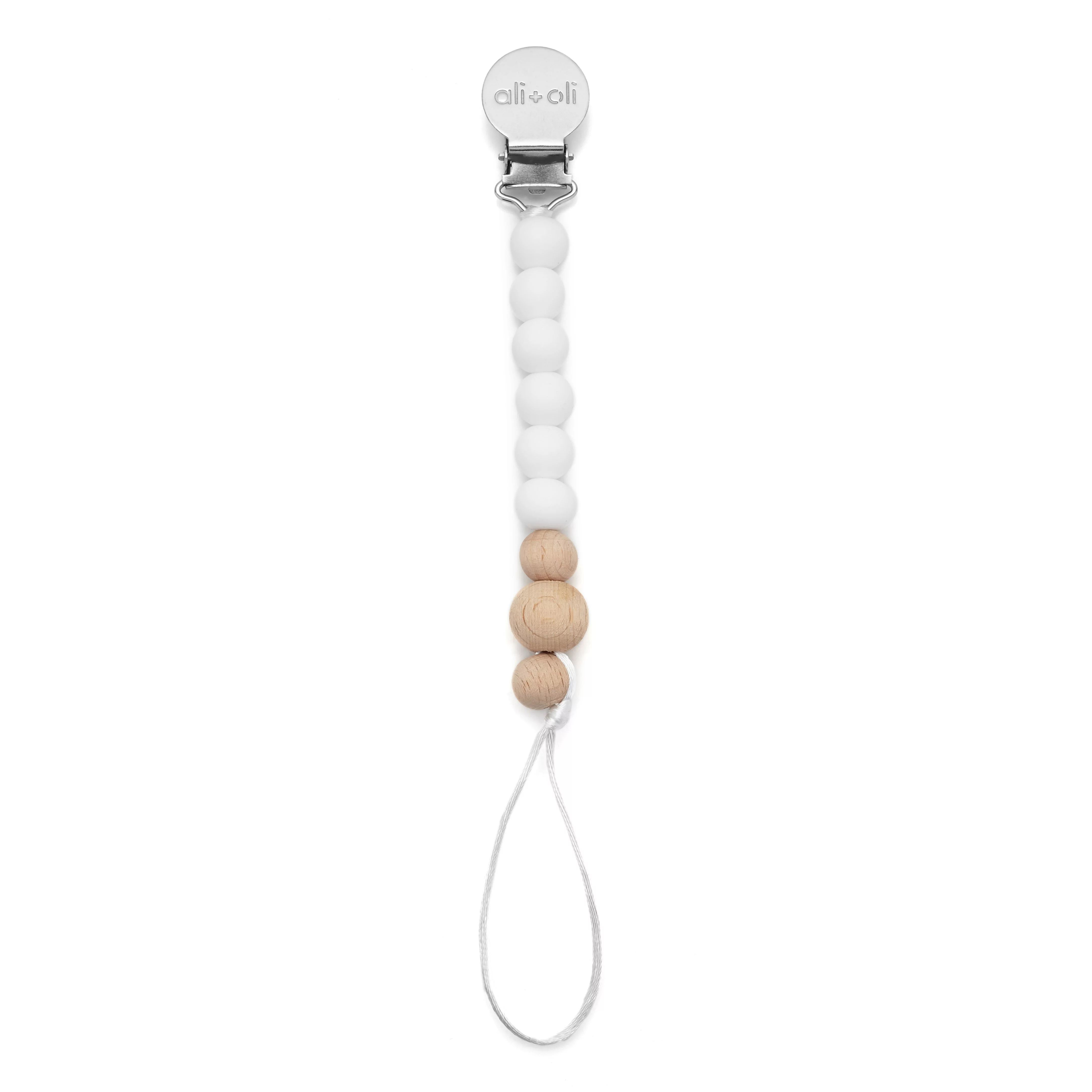 Ali+Oli Pacifier Clip (White Wood) | Walmart (US)