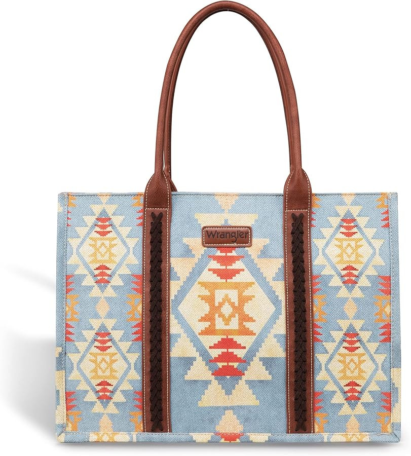 Montana West Wrangler Tote Bag for Women Western Shoulder Purses Boho Aztec Satchel Handbags | Amazon (US)