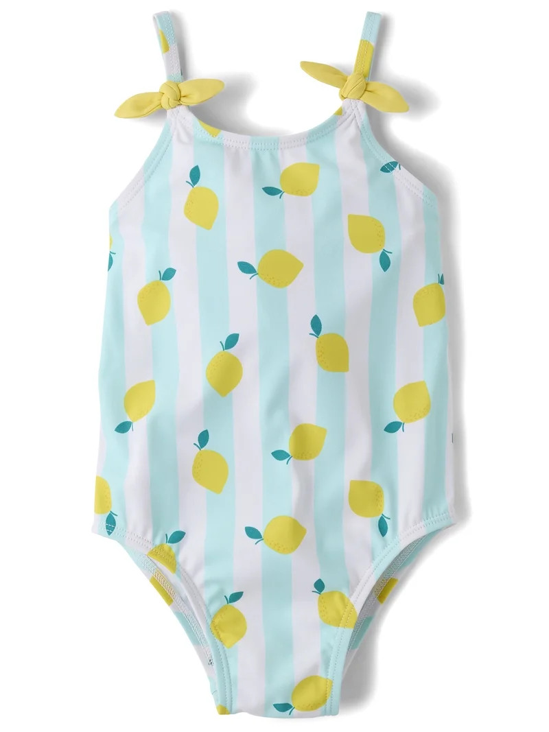 The Children's Place Baby & Toddler Girls Sleeveless Tie Shoulder One Piece Swimsuit, Sizes 6M-5T | Walmart (US)