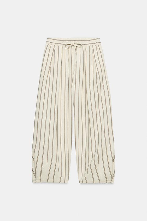 ZW COLLECTION STRIPED PYJAMA-STYLE TROUSERS | Zara UK