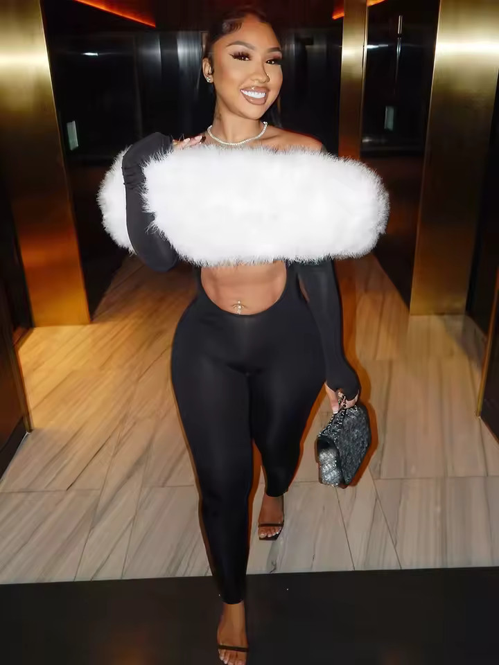 Weird Puss Furry Slash Neck Jumpsuits Woman Luxury Hipster Patchwork Trend Sexy Hollow Stretch Fi... | AliExpress (US)
