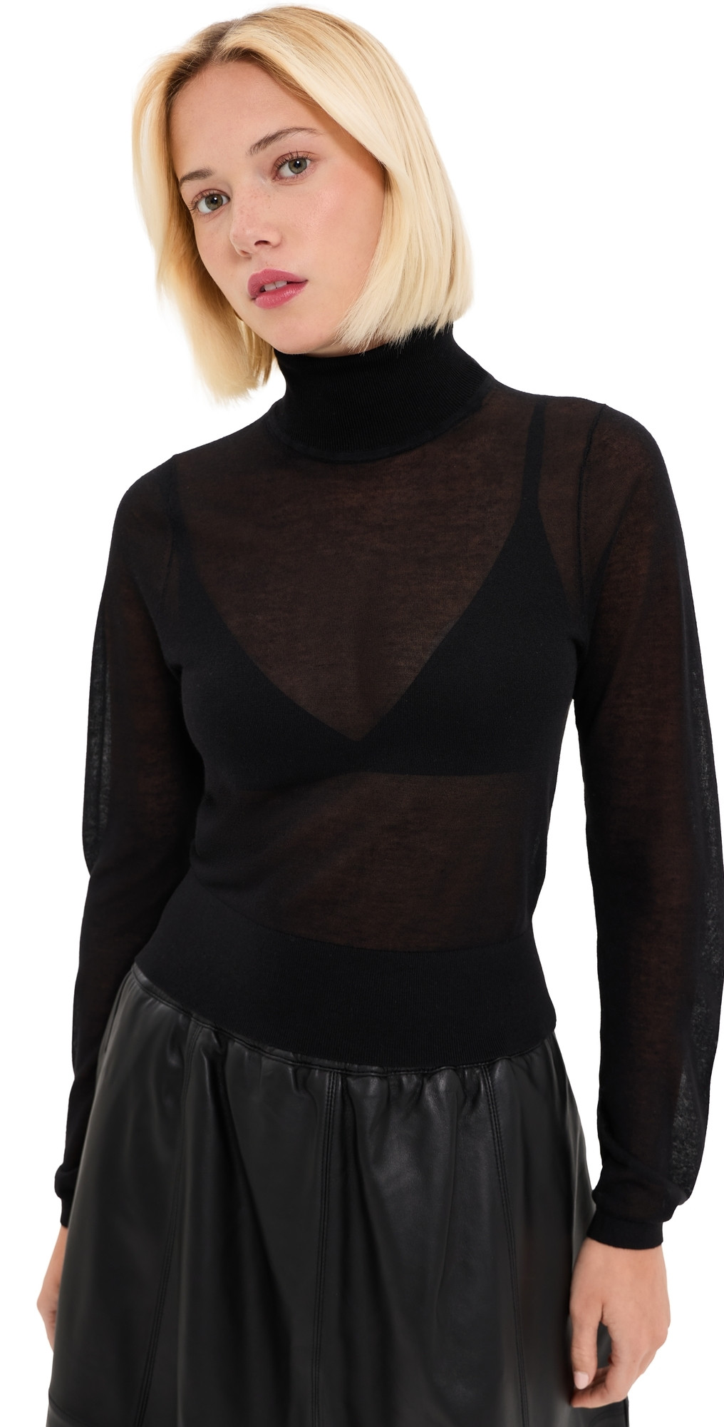 LE BOP Palmer Turtleneck Pullover Black XXL | Shopbop