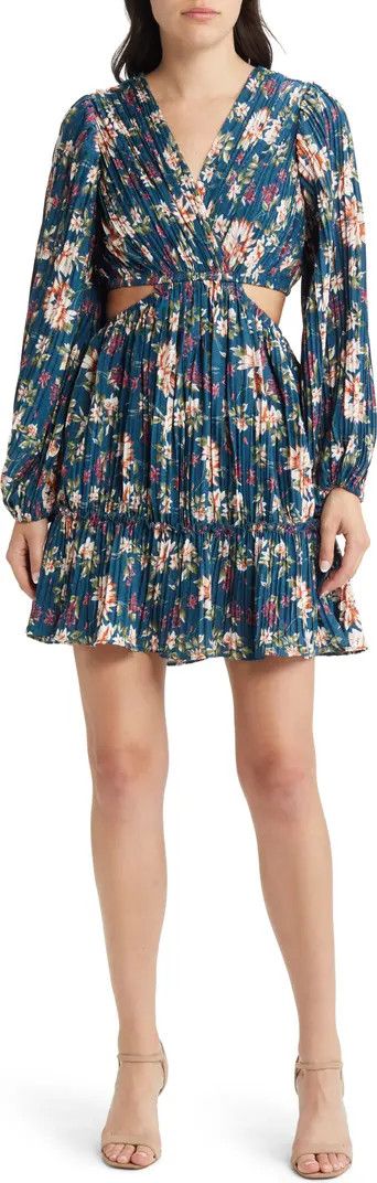 FLORET STUDIOS Floral Side Cutout Long Sleeve Dress | Nordstrom | Nordstrom
