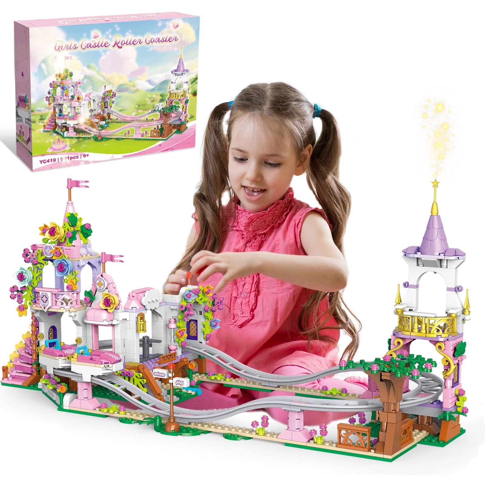 Friend Roller Coaster Building Set - Compatible with Legos for Girls Age 8-12, 991 PCS Amusement ... | Walmart (US)